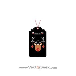 Merry Christmas Deer Decor Tag