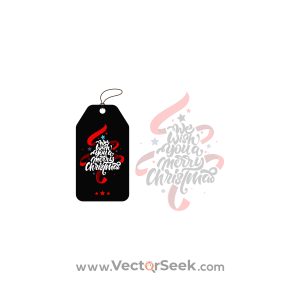 Merry Christmas Gift Tag Black