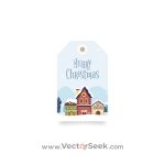 Merry Christmas Gift Tag Blue