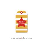 Merry Christmas Gift Tag Yellow