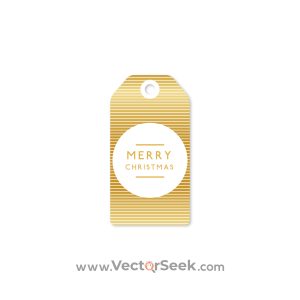 Merry Christmas  Golden GiftTag