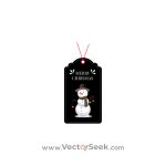 Merry Christmas Tag Decorative Snowman