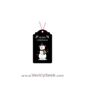 Merry Christmas Tag Decorative Snowman 01