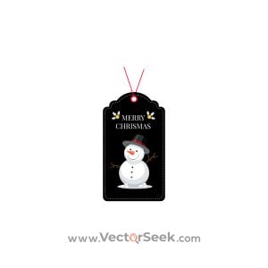 Merry Christmas Tag Funny Snowman 01