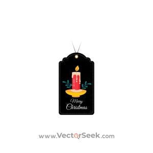 Merry Christmas Tag with Candle