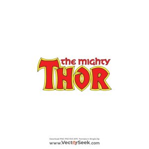 Mighty Thor Comic Logo Vector