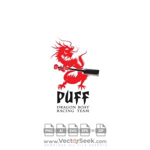 Puff Dragon Boat Racing Team Logo Vector