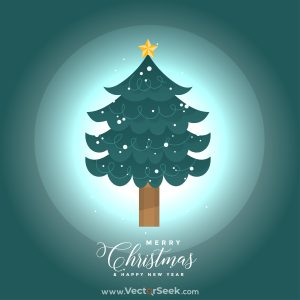Realistic christmas tree concept with neon background 01