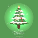 Realistic christmas tree with Neon background