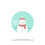 Snowman Merry Christmas tag