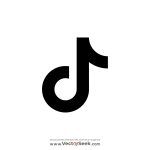 Tiktok Black Icon Logo Vector