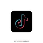 Tiktok Blue and Pink Icon Logo Vector