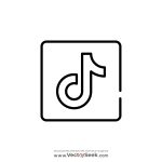 Tiktok Line Icon Logo Vector