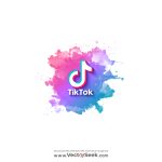 Tiktok with Watercolor Splatter Logo Vector