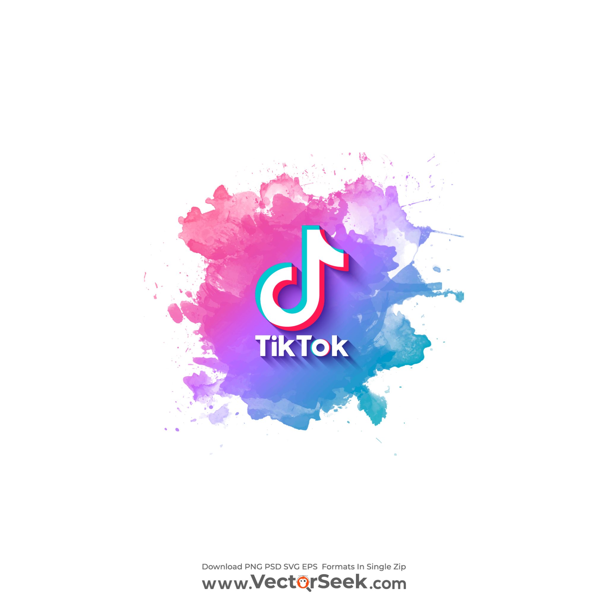 Tiktok With Watercolor Splatter Logo Vector Ai Png Svg Eps Free