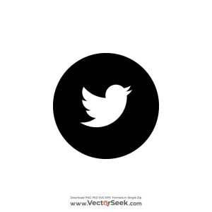 Twitter Black Icon in Circle Logo Vector