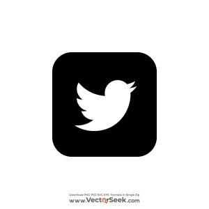 Twitter Square Black and White Logo Vector