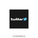 Twitter with Black Background Logo Vector