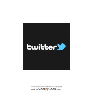 Twitter with Black Background Logo Vector