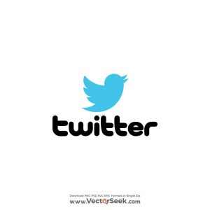 Twitter with Black Letters Logo Vector
