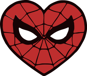 Spiderman Heart Logo Vector