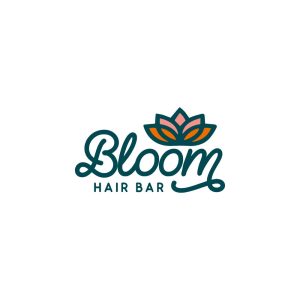 Bloom Hair Bar Logo Vector