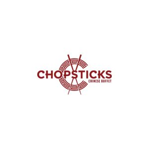Chopsticks Chinese Buffet Logo Vector