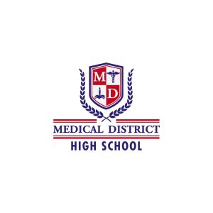 Medical District High School Logo Vector