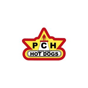 Pacific Coast Hot Dogs Logo Vector