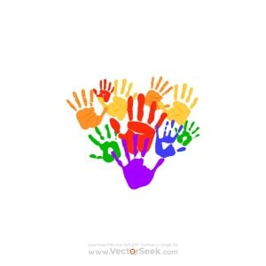 Pride Day Hands with Heart Template