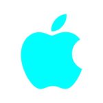 Apple Cyan  Icon Vector