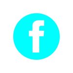 Facebook cyan icon Vector