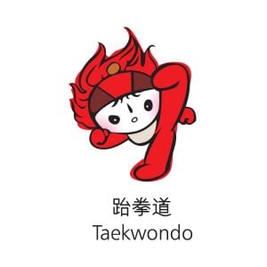 Mascota Pekin   Beijing Mascot Taekwondo Logo Vector