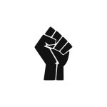 Raised Black Fist Logo Vector