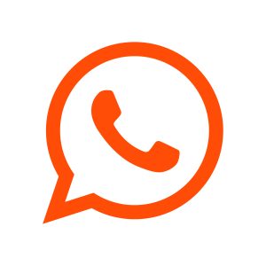 WhatsApp Orange Outline Icon Vector