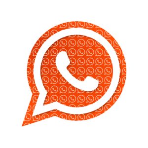 WhatsApp Orange Sticker Vector
