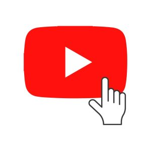 YouTube Play Icon with Hand