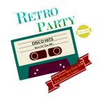 retro party poster vintage tape Logo Vector