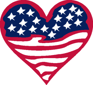 American Flag Heart Logo Vector