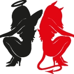 Angel And Devil Logo Vector