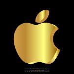 Apple 3D Gold Icon Vector