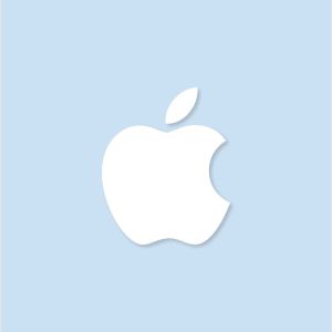 Apple Aesthetic Icon Blue Vector