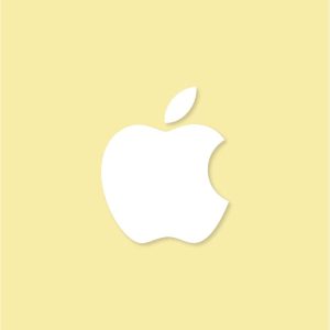 Apple Aesthetic Icon Yellow Vector