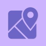 Apple Maps Aesthetic Icon Lilac Vector