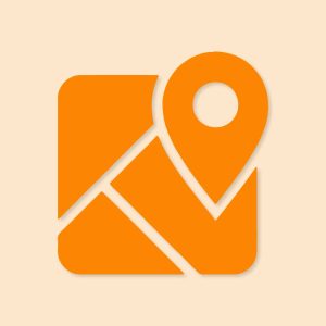 Apple Maps Aesthetic Icon Orange Vector