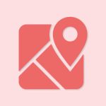 Apple Maps Aesthetic Icon Red Vector