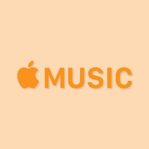 Apple Music Aesthetic Orange Logo Vector