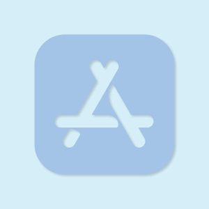 Apple Store Aesthetic Icon Blue Vector