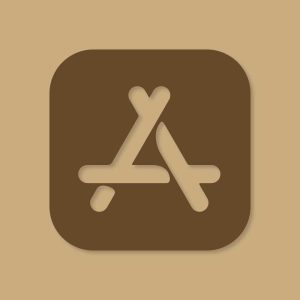 Apple Store Aesthetic Icon Brown Vector