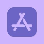 Apple Store Aesthetic Icon Lilac Vector